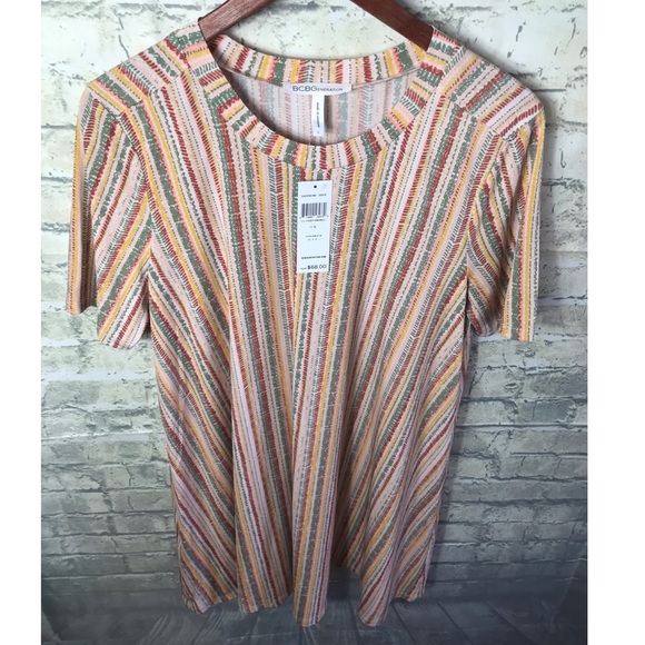 BCBGENERATION Dusty pink multi stripes size: Large - Picture 2 of 8